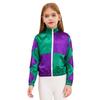 Girls Horse Riding Costume Long Sleeve Color Block Zipper Jacket Patchwork Design Halloween Dress Up