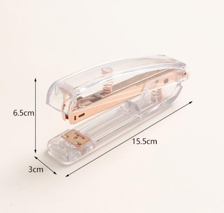 Rose Gold Transparent Stapler for #12 (24/6) Staples