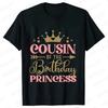 Fashion Birthday Princess Girls Party T-shirt Family Gathering Matching Sibling Tees Kids Adult Clothing Crown Graphic Y2k Tops