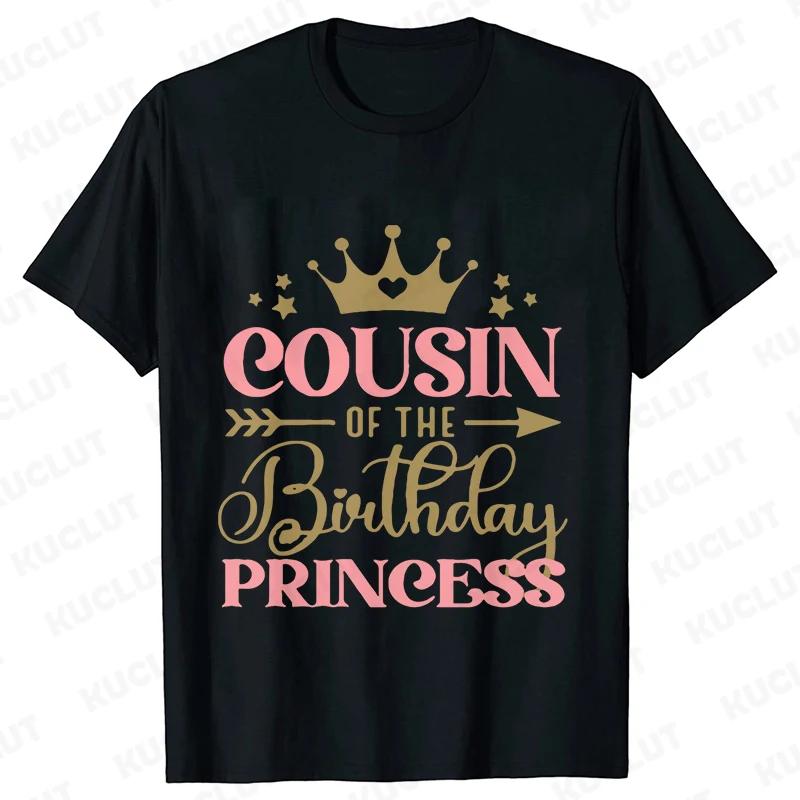 Fashion Birthday Princess Girls Party T-shirt Family Gathering Matching Sibling Tees Kids Adult Clothing Crown Graphic Y2k Tops