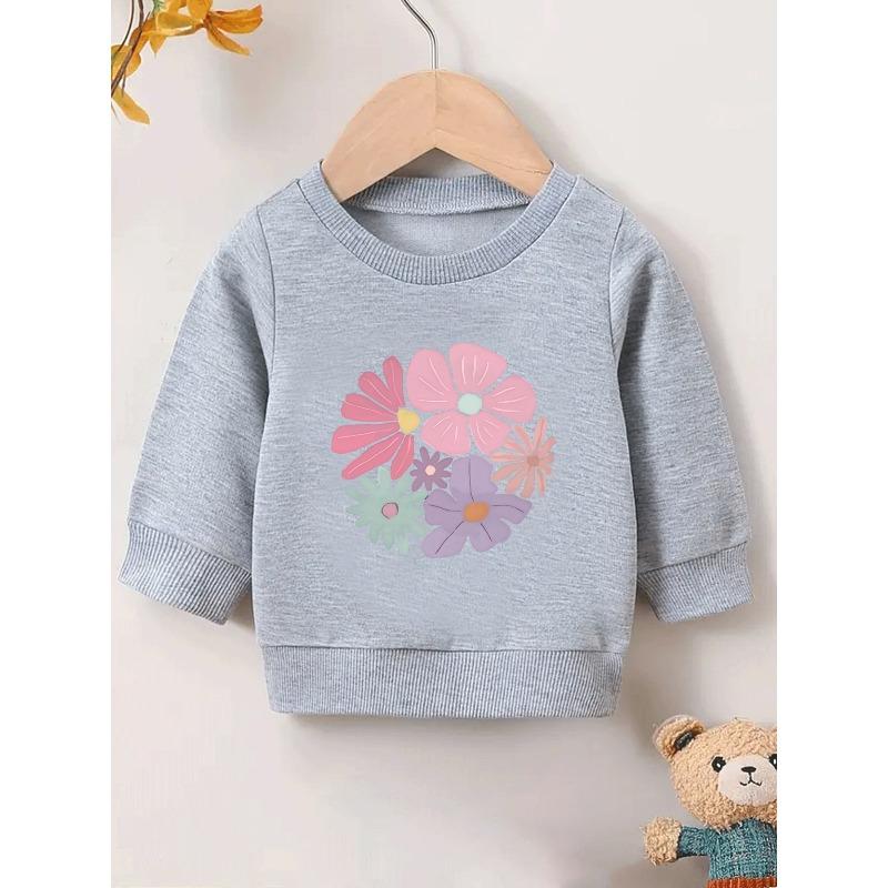 European sizes Cute and Fun Printed Pattern, Thin and Versatile Comfortable Round Neck Hoodie for 0-3 Year Old Baby Kids, Suitable for Outdoor Wear