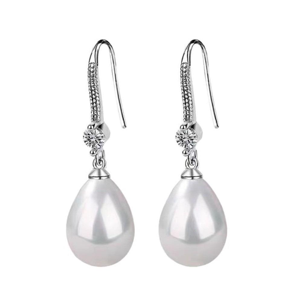 1 Pair Water Imitation Pearls Drop Earrings Round Stud Earrings Fashion Pearl Earrings  Women Gift