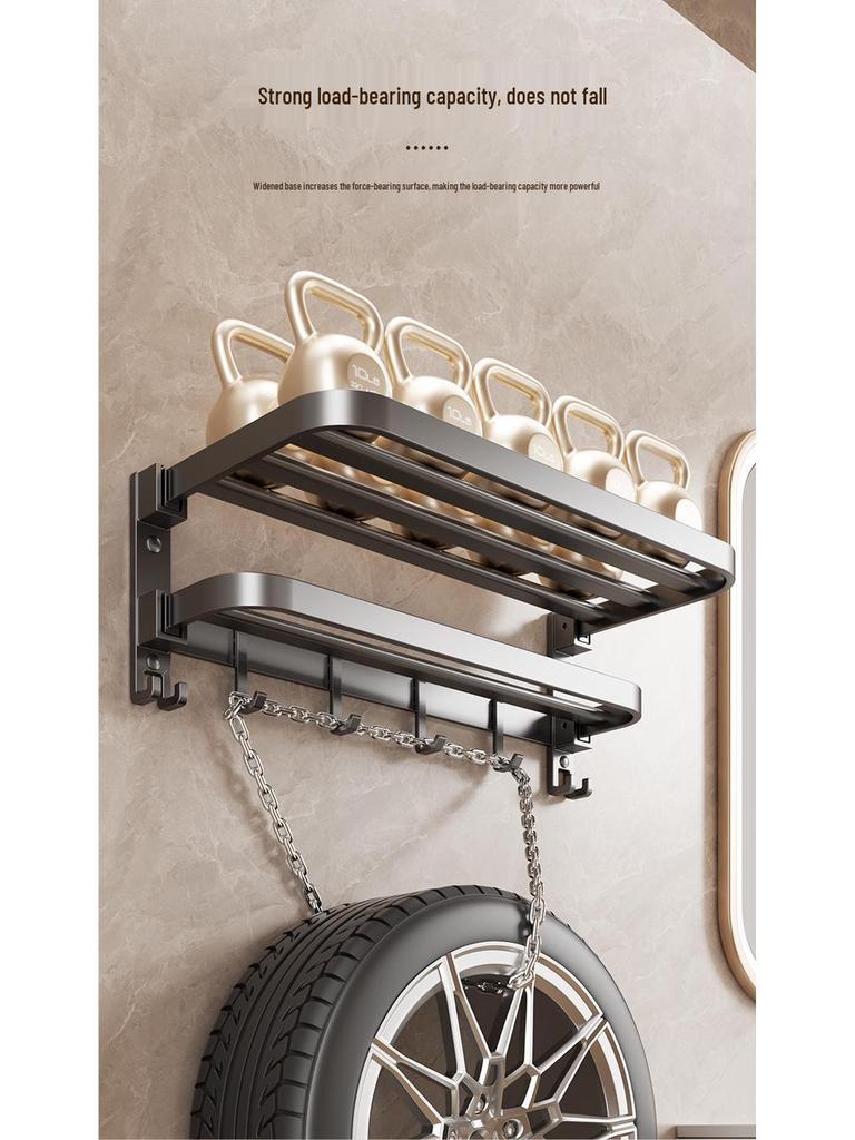 Gun Gray No-Drill Bathroom Towel Rack & Toilet Storage Set