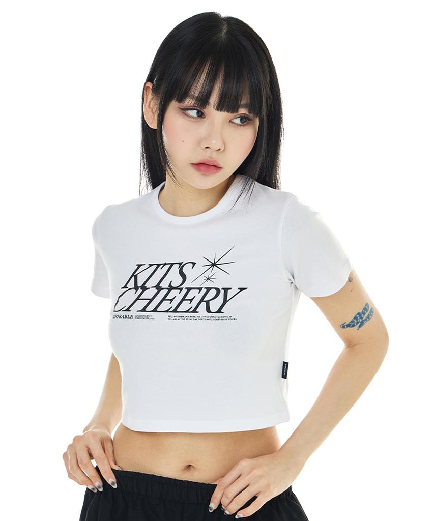Kichieoli Kitscheery Big Logo Crop Tee (White 002)