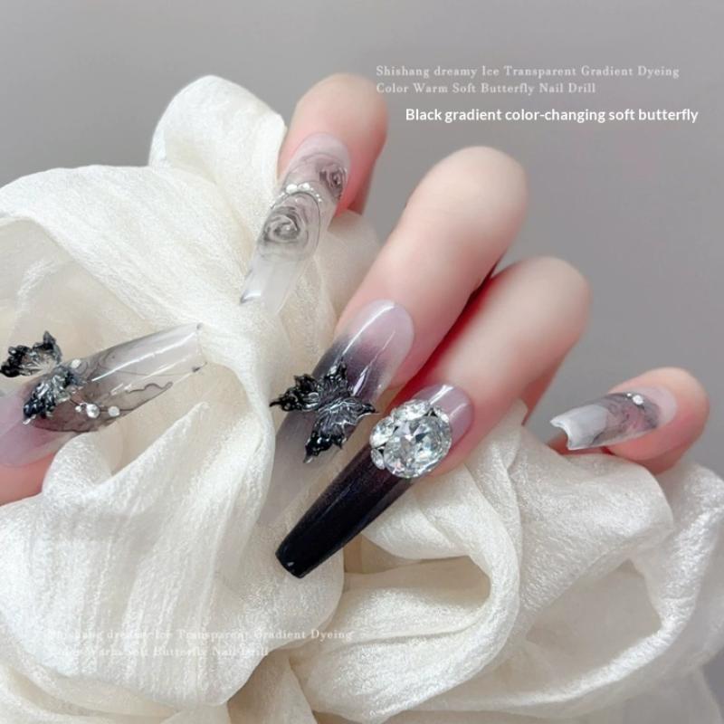 50Pcs Mix Colorful Resin Butterfly Nail Charms Nail  Art Stereoscopic Nail Decoration Diy Accessories