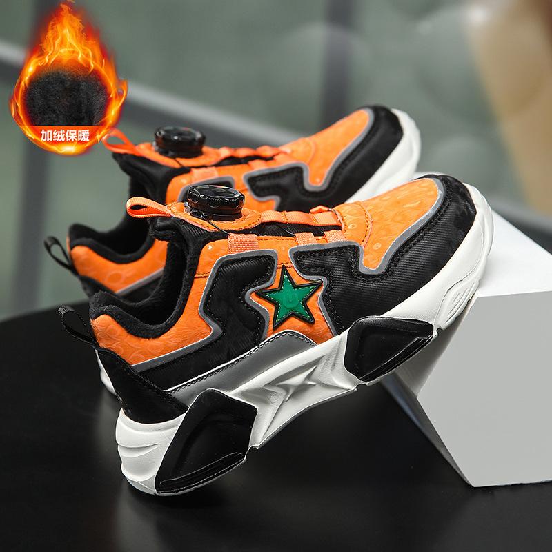 Children's Cotton Shoes Winter 2025 New Hair Middle and Old Children's Sports Shoes Tide Boys Fashion Velvet Warm Classmates Tide