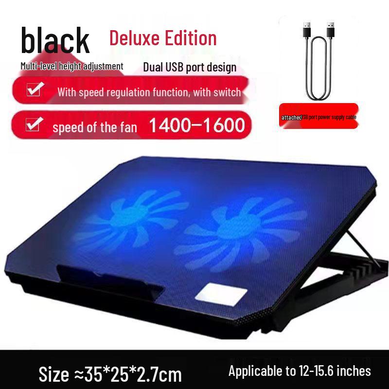 15-Inch Silent Laptop Cooling Pad with Adjustable Height & Foldable Stand