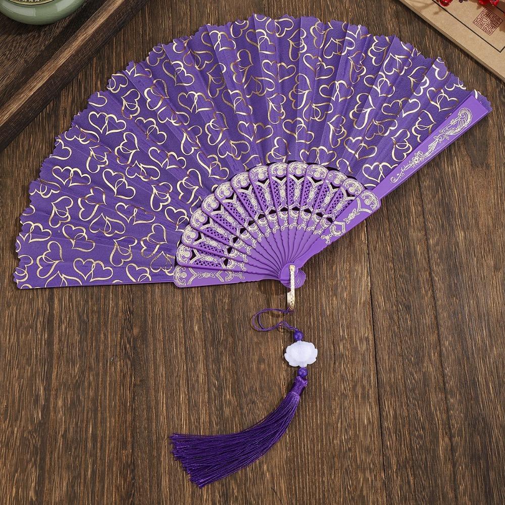 PP Chinese Style Fan Polyester Hand Held Fan Elegant Foldable Fan  Home Decor