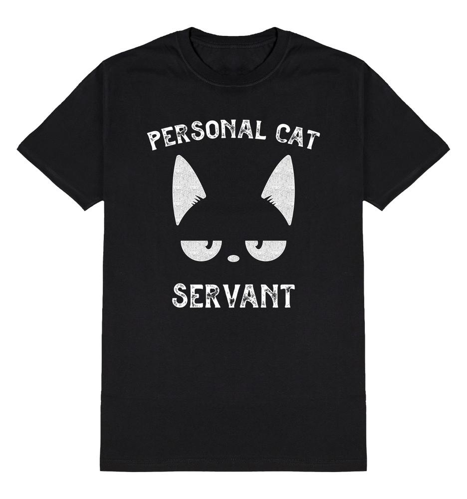 

Личный Кот-Слуга Футболка Смешная Мужская Женская Хлопковая Любитель Кошек Котенок 2XL