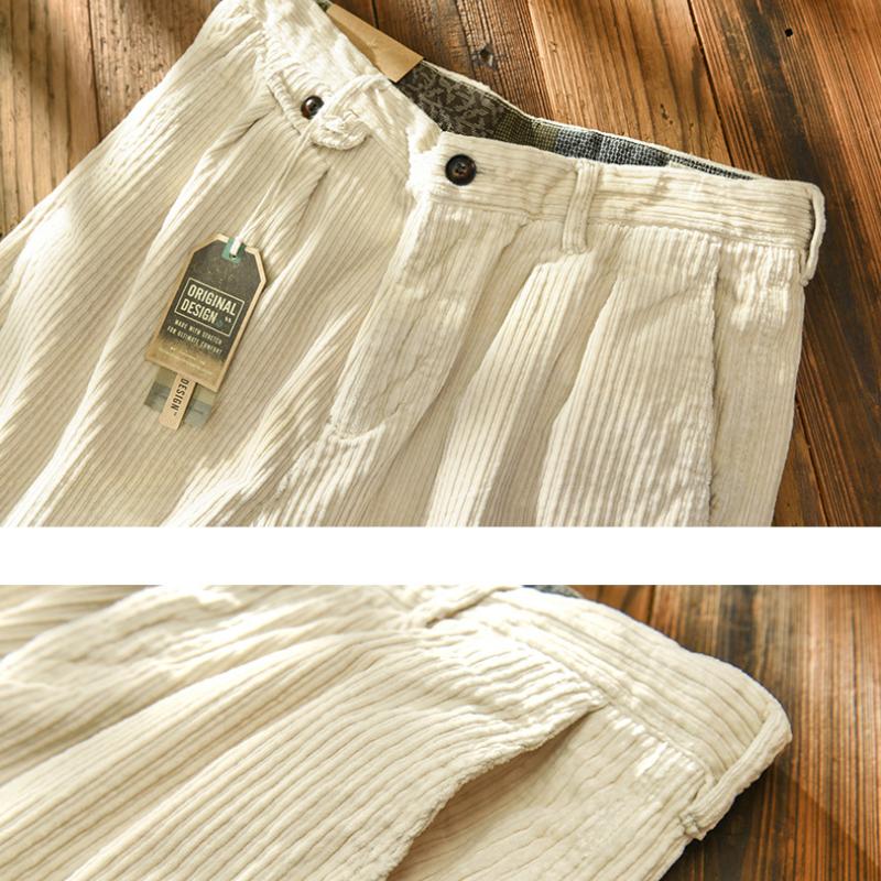 Japanese Style Cargo Pants Autumn and Winter Fashion New Men's Pants Mid-waist Cotton Corduroy Baggy Pants Casual Men Trousers