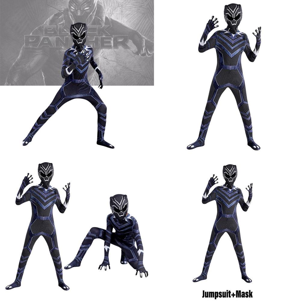 תחפושת ג'אמפסוט קוספליי פנתר שחור 2 למבוגרים להאלווין בד סיבי פוליאסטר מידות 160-190