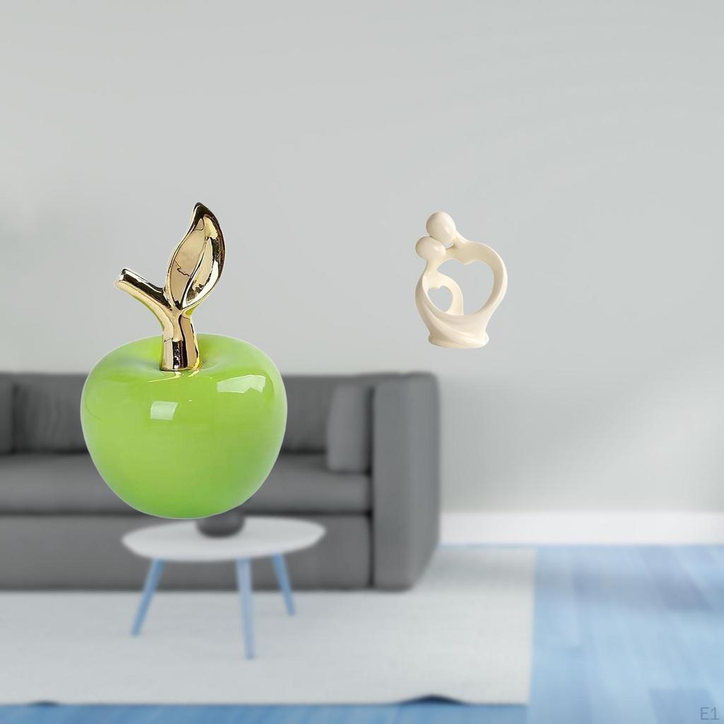 Ceramic Fruit Sculpture Artistic Couple Figurine Ornament for Home Decoration Cafe Study Room Desk