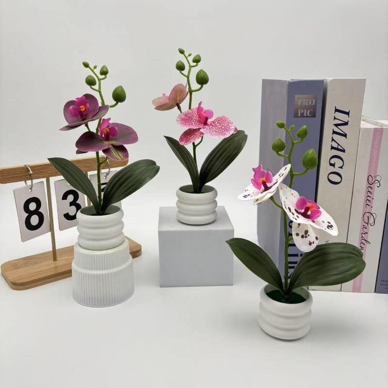 Phalaenopsis Artificial Potted Plants for Home Decoration Artificial Green Plants Bonsai and Artificial Flower Ornaments