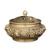 Double Lion Ear Eight Treasures Brass Incense Burner - Auspicious Xuande Furnace Design