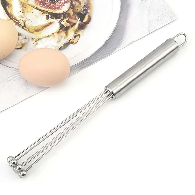 1pc Stainless Steel Ball Whisk Set Kitchen Whisk Wire Egg Whisk for Cooking Blending Whisking Beating Stirring Egg Baking Tool