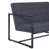 2 Seater Sofa with Armrests Dark Grey Steel Frame and Fabric Upholstery