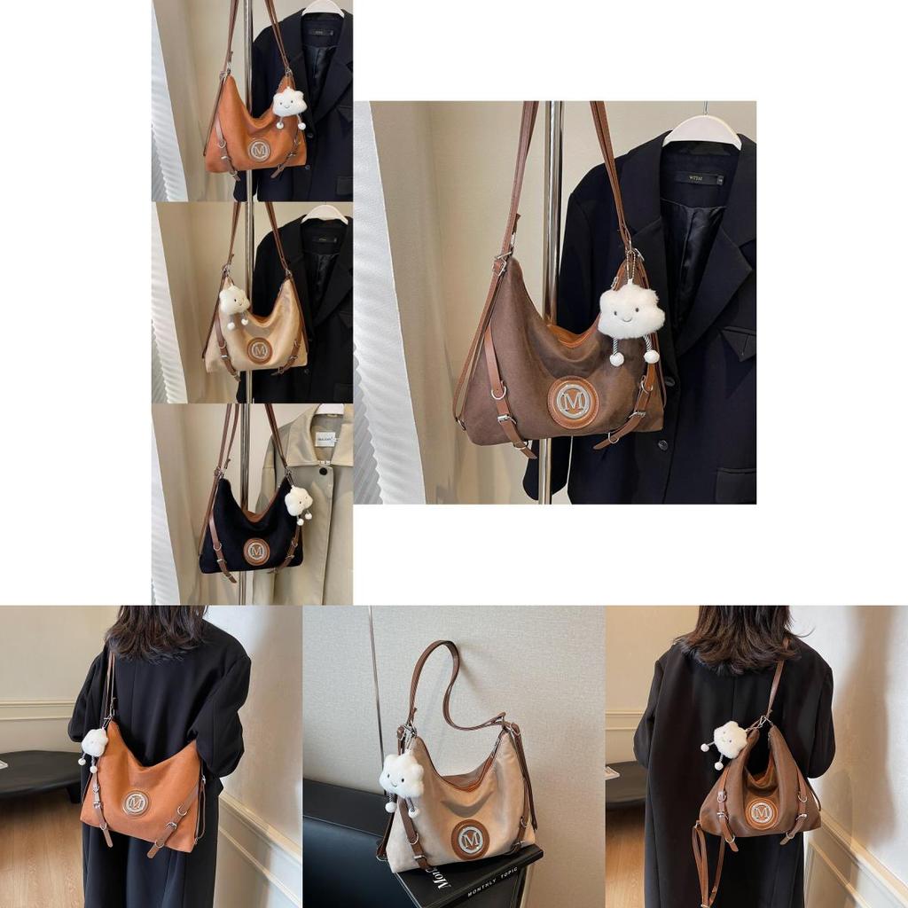 Fashionable Casual Commuter Tote Bag For Women Durable Suede Texture Backpack