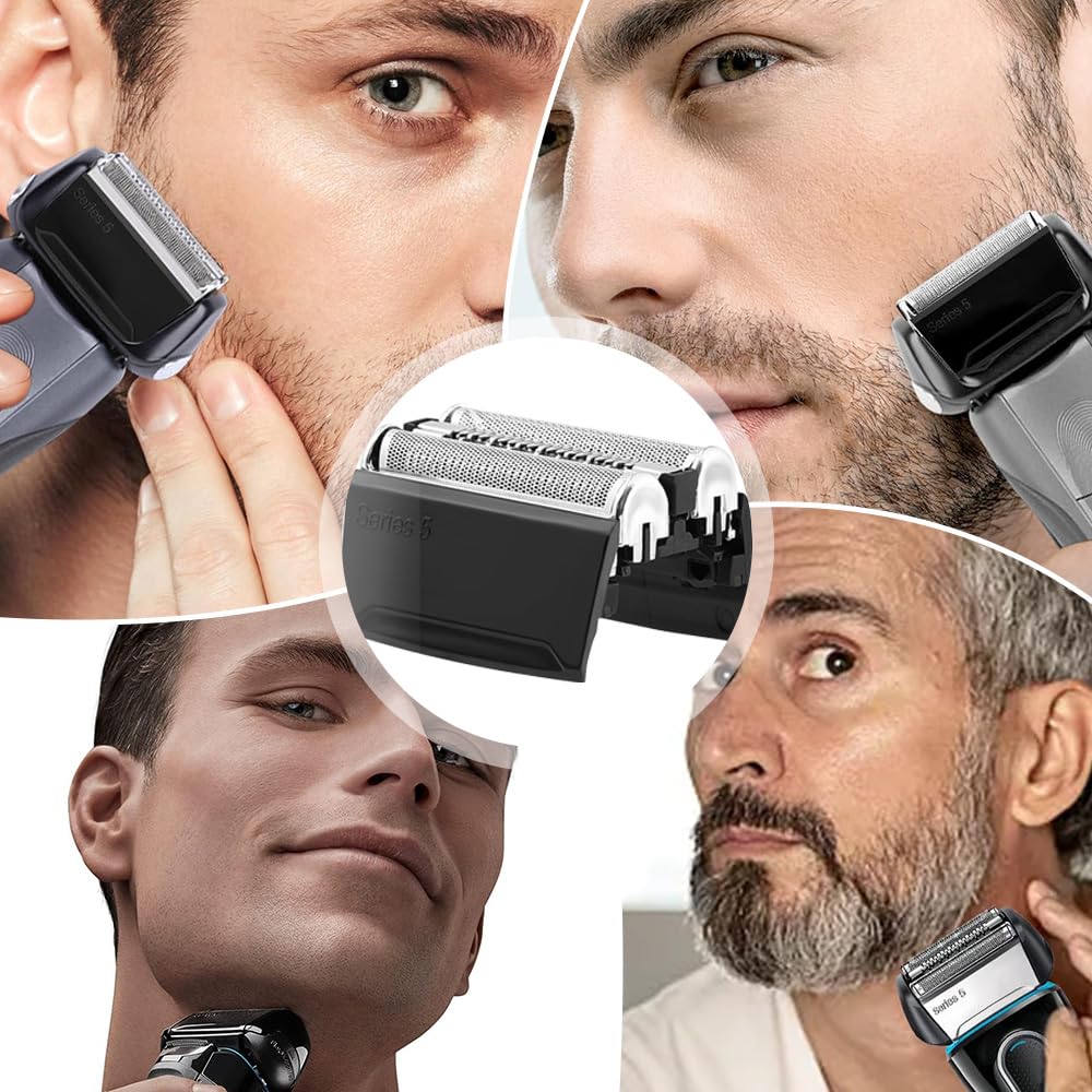 Braun Seria 5 Głowica Wymienna Siatka Ostrze Zintegrowane Produkt Kompatybilny Golarka Elektryczna Głowica Goląca Czarna Ostrze/Wewnętrzna (Kompatybilne modele