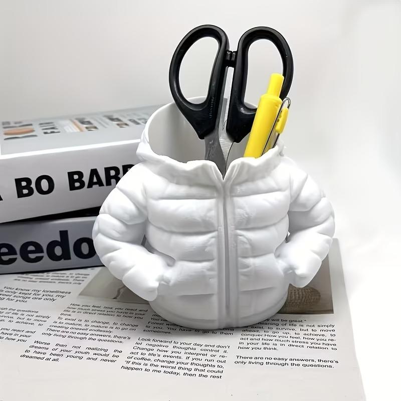 1 Stück Kreativer 3D-Druck Daunenjacke Styling Stifthalter | Mehrzweck Universal Desktop Aufbewahrungs-Organizer | Stifte Aufbewahrungsbox