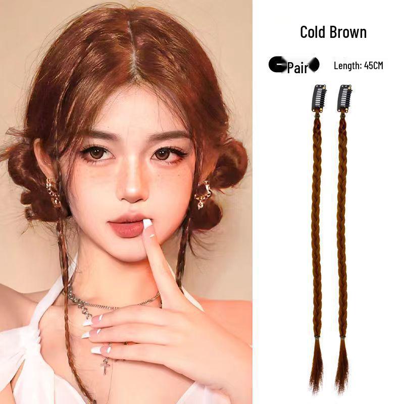 Women's Ancient Style Double Bun Braided Wig Hair Accessory