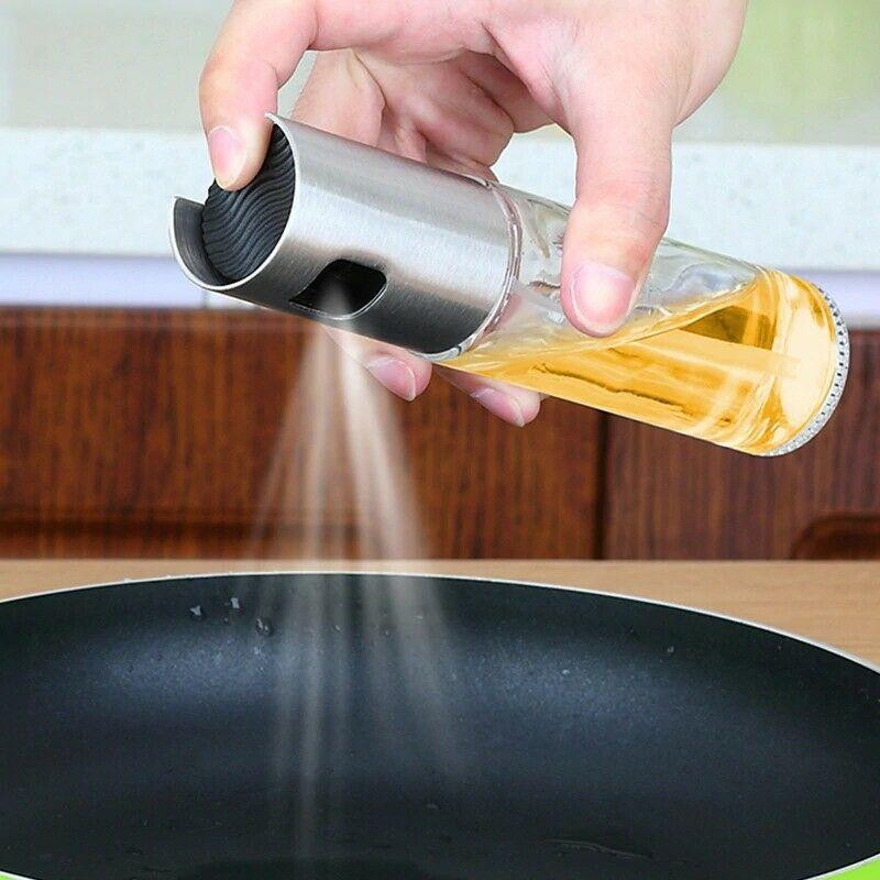 Stainless Steel Kitchen Olive Oil Sprayer Bottle Pump Oil Pot Leakproof Grill
