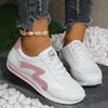 2025 New Spring and Autumn Breathable Color Blocking Fashion White Student Sports Casual Flat Single Shoes