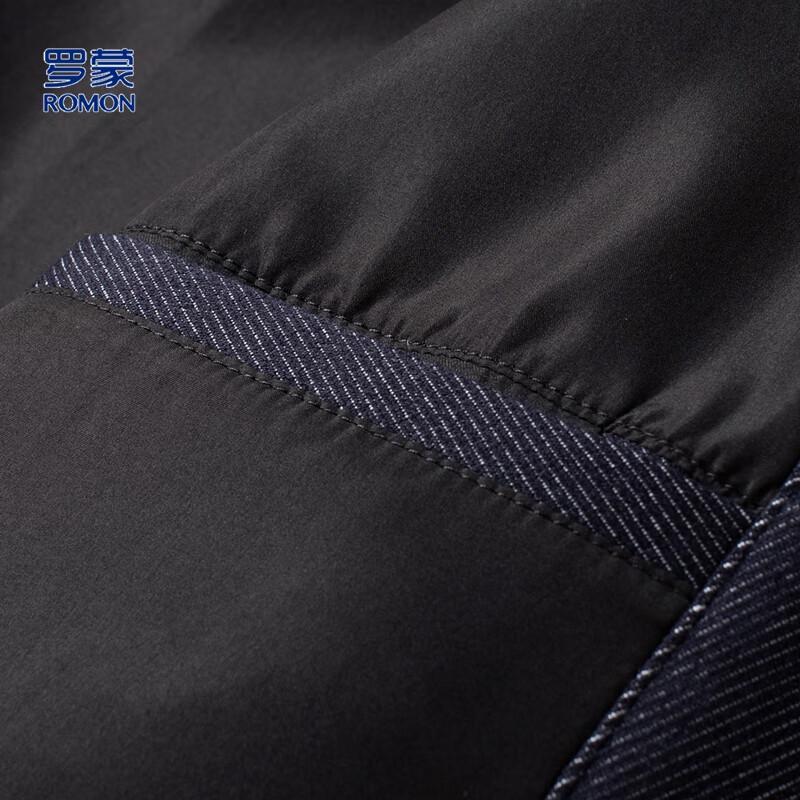 ROMON E Men's Classic Lapel Denim Work Jacket