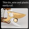 A Modern Carbon Steel Pruning Shear with Japanese SK5 Steel Blades, Featuring an Ergonomic Wooden Handle, Heavy-Duty Side-Cutting Scissors Designed