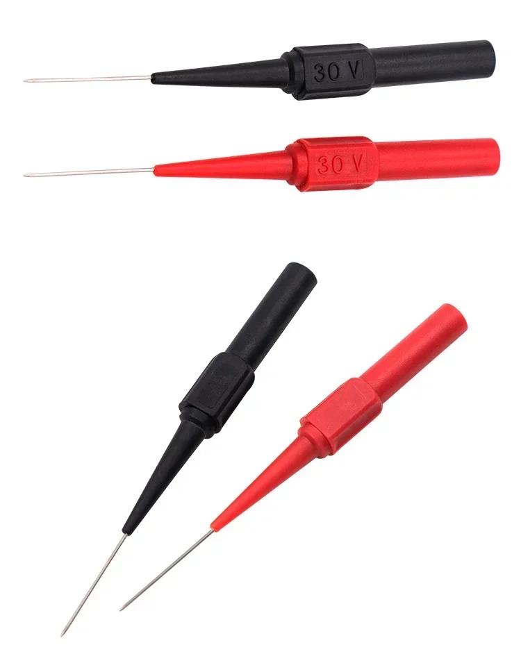 Insulation Piercing Needle Non-destructive Multimeter Test Probes Red/Black 30V-60V For Banana Plug Diagnostic Tools