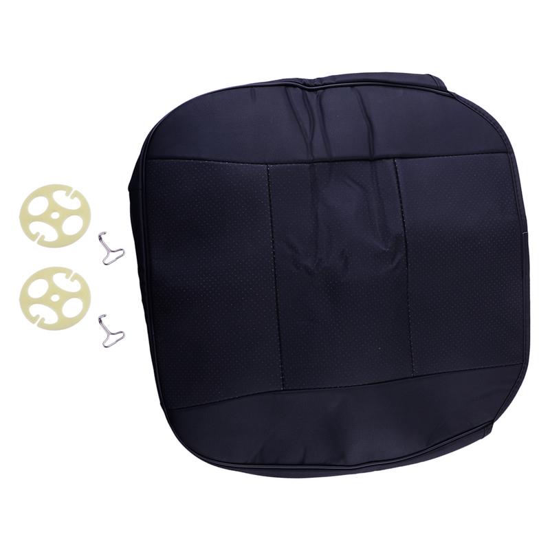 Black Universal Car Front Driver Seat Buttom Cover Cushion Protector Mat Pad PU Leather