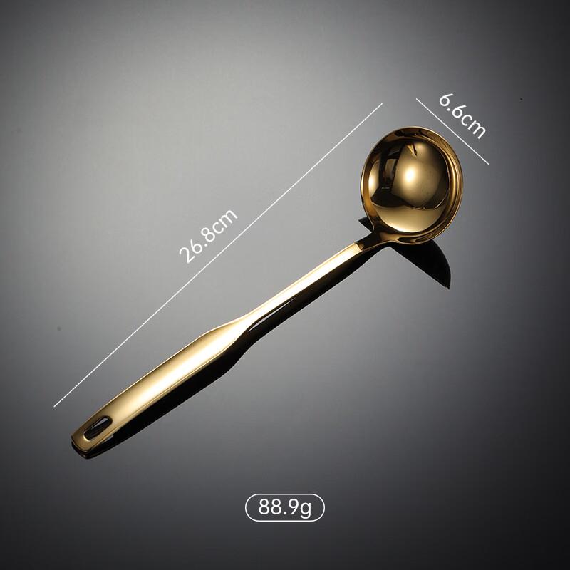 Qianxing 304 Stainless Steel Gold Soup Ladles (10-Pack)