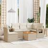 VidaXL Garden Lounge Set with Cushions 6 Pcs, Patio Sofas, Patio Furniture Set, Outdoor Furniture, Beige 3224567