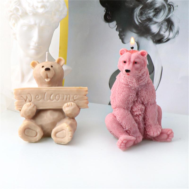 3D Animal Bear Squirrel Silicone Candle Molds DIY Cat Frog Soap Resin Crafts Plaster Making Mould Home Decor Gift