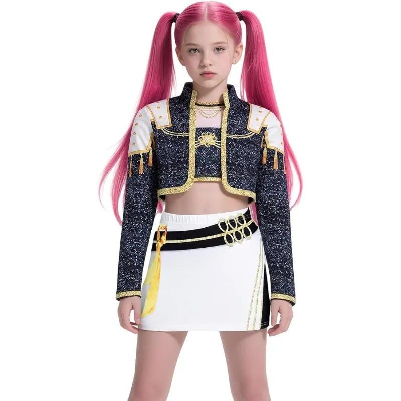 Girls Kpop Demon Hunter Rumi Zoey Mira Cosplay Costume Anime Idol Huntrix Uniform Suit for Halloween Carnival Party Outfits Gift