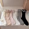 Sweet Lace Pile Socks, Thin Summer Girls' Breathable Calf Socks