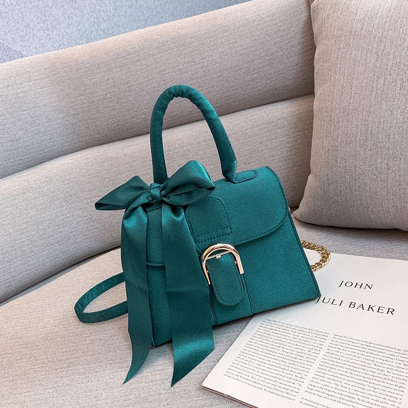 Frauen Vintage Tragbare Handtasche Vielseitige Einzelne Schulter Schräg Über Tasche Weibliche Einfarbig Kleine Quadratische Kette Tasche