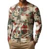 Men's Fashion Printed Round Neck Long Sleeve Bottoming Shirt Top