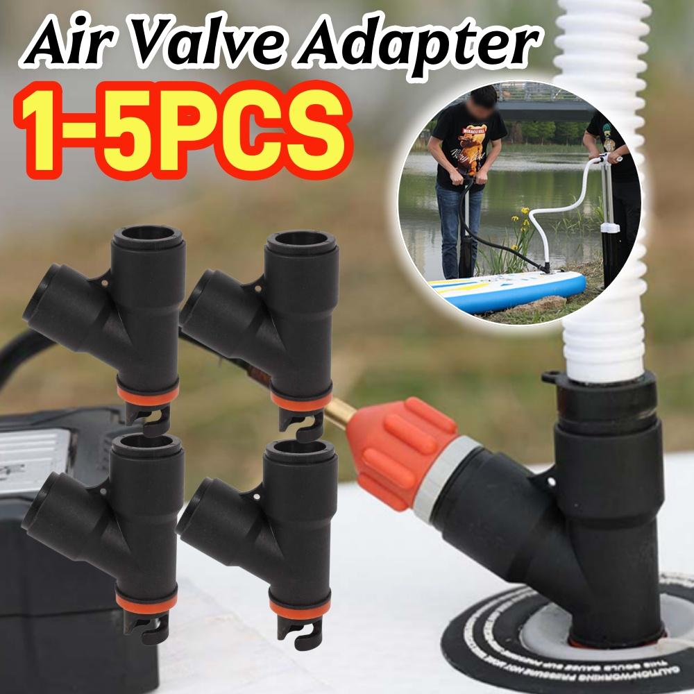 Air Valve Adapter Inflatable Rowing Rubber Boat Paddle Canoe Kayak Air Valve Pump Compressor Converter 2 Head for SUP Board