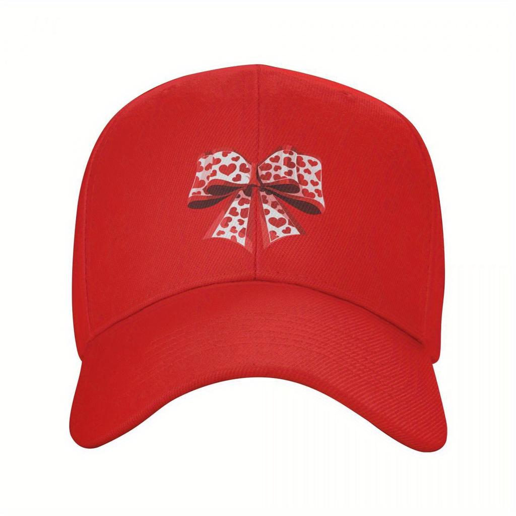 Valentine Heart Print Baseball Cap Unisex Adjustable Cotton Casual Outdoor Sun Protection Cap