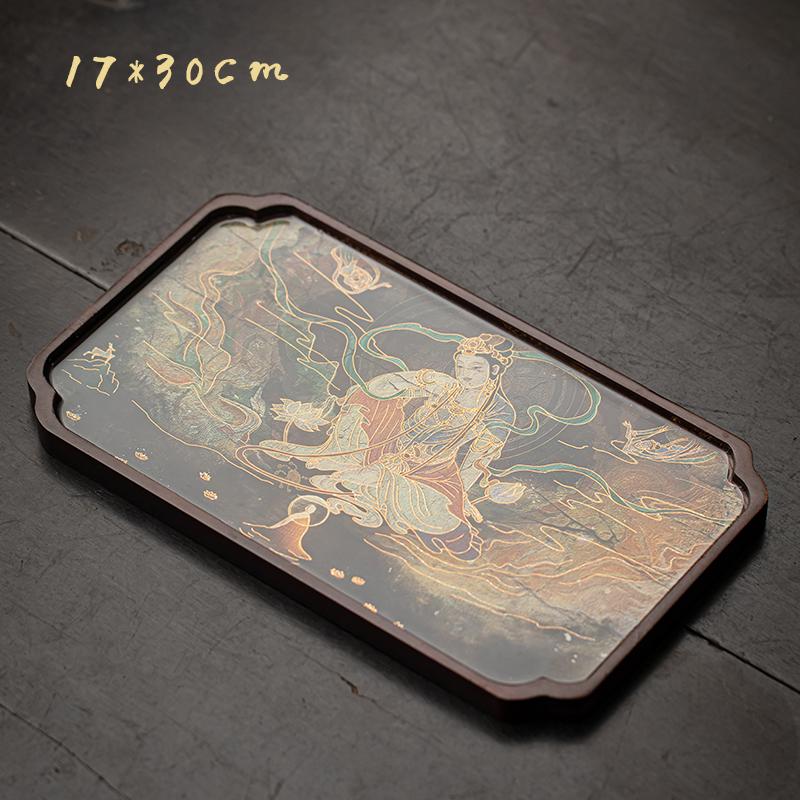 

Новый китайский стиль Дуньхуан фрески чайный поднос чайный сервиз аксессуары сушеные пузырьковые тарелки чайная церемония поднос