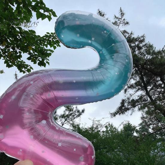 40-Zoll-Ballon mit auffälligen, leuchtenden Farben und passenden Zahlen für Weihnachten, Geburtstag, Party, große Zahl, Ballon, Geschenk, Partyzubehör