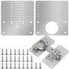 Placa de reparación de bisagra, muebles, mesa con cajones, herramienta de montaje, Hardware, placa de fijación de bisagra de acero inoxidable