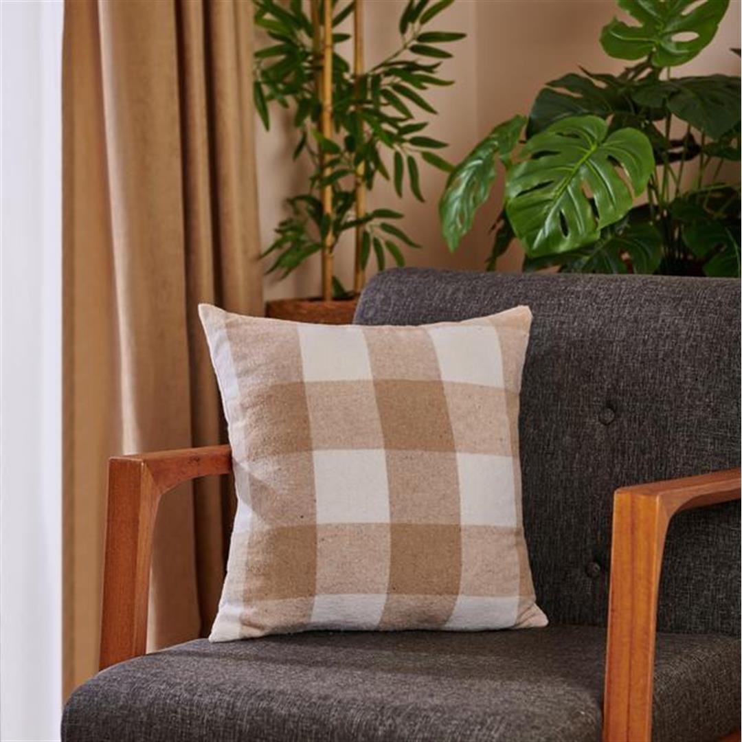 

Декоративная подушка Nuvomon в клетку с рисунком Бежевый 40x40 см
