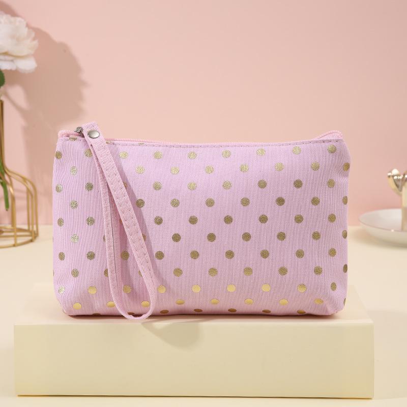 

Polka Dot Portable Makeup & Skincare Bag - Travel Clutch & Coin Purse