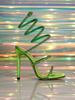 2025 French Snake Wrap Rhinestone Stiletto Heels - Open Toe Summer Fashion for Women