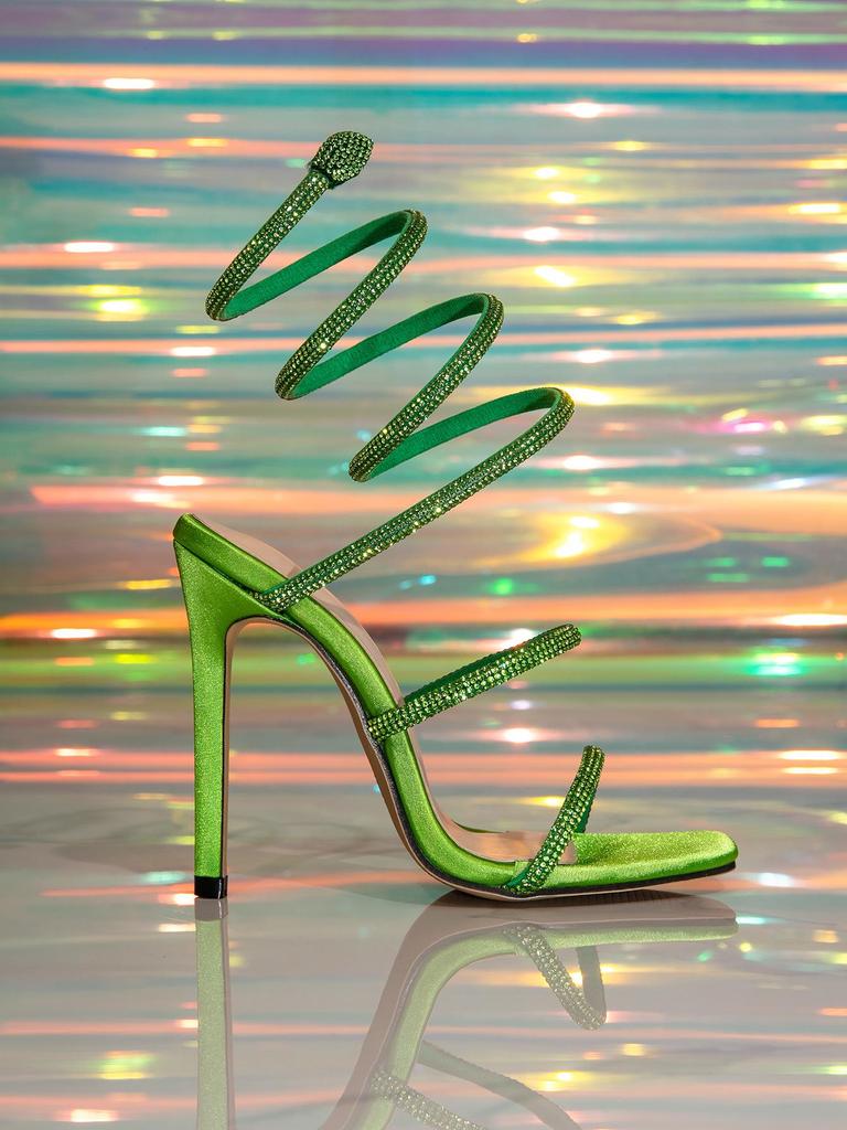 2025 French Snake Wrap Rhinestone Stiletto Heels - Open Toe Summer Fashion for Women