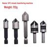 82° Five-Flute Woodworking Chamfer Tool: Quick Guide Chamfering Knife & Countersink Drill for Wood Centering.