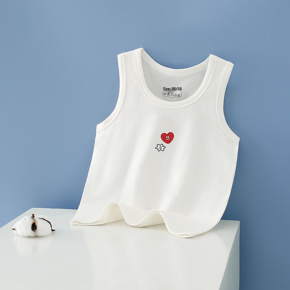 Summer Kids' Cotton Spaghetti Strap Vest - Colorful Base Layer for Boys and Girls