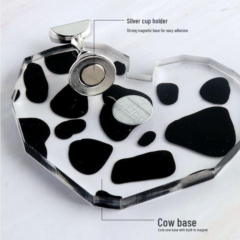 Cow Pattern Acrylic Nail Art Display Holder - 5mm Thickened Plate for Practice
