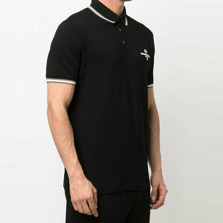 EMPORIO ARMANI SS22 Polo Shirt Men's Black 3L1FAG-1JTKZ-0999